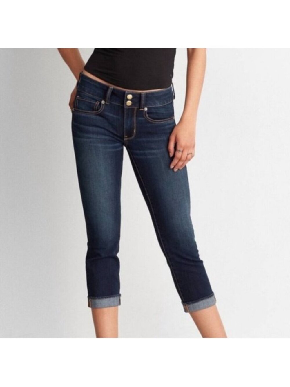 American Eagle Artist Crop Jeans Dark Wash Size 0 Regular NWT